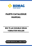 Discover the comprehensive BOMAG BW 75 AD Walk-Behind Double Drum Vibrator Roller Parts Catalogue Manual, designed specifically for the efficient maintenance and operation of your roller. This essential manual provides detailed diagrams and part numbers, ensuring you have everything you need to keep your equipment running smoothly.