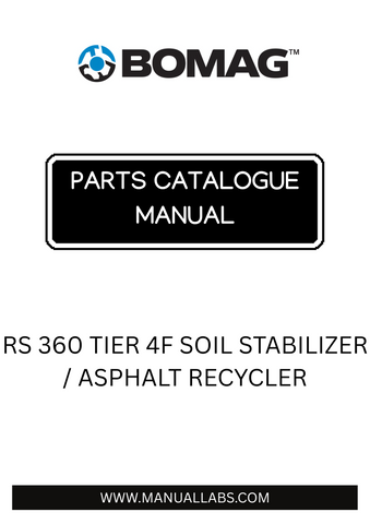 Discover the comprehensive BOMAG RS 360 Tier 4F Soil Stabilizer / Asphalt Recycler Parts Catalogue Manual, designed specifically for model numbers 101596021001 to 101596029999. This essential resource provides detailed information on parts and components, ensuring you have everything you need to maintain and optimize your equipment's performance.
