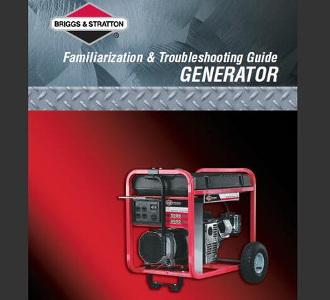 Discover the essential BRIGGS & STRATTON GENERATOR 5500, 850 Familiarization & Troubleshooting Guide Manual, designed to enhance your generator experience. This comprehensive manual provides clear instructions and insights, ensuring you understand your generator's features and functions. Whether you're a seasoned user or a first-time owner, this guide is your go-to resource for maximizing performance.