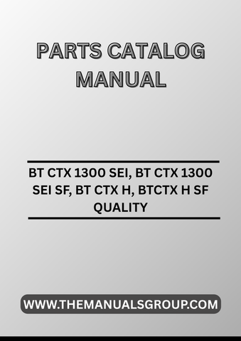 Discover the ultimate resource for maintaining your BT Forklift Truck with the BT CTX 1300 SEI, BT CTX 1300 SEi SF, BT CTX H, and BT CTX H SF Quality Parts Catalogue Manual. This comprehensive PDF file is designed to provide you with detailed information on all essential components, ensuring you have everything you need at your fingertips.