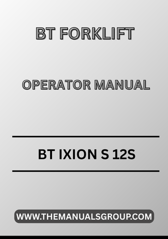 Enhance your operational efficiency with the BT IXION S 12S Forklift Truck Operator Manual, now available in a convenient PDF format. This comprehensive guide is designed to provide you with essential information on the safe and effective use of your forklift, ensuring optimal performance and longevity.