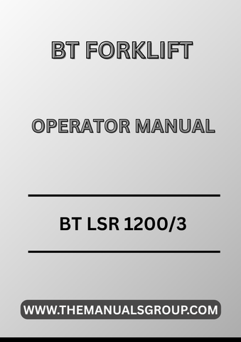 Enhance your operational efficiency with the BT Forklift Truck LSR 1200/3 Operator Manual, now available in a convenient PDF format. This comprehensive guide is designed to provide you with essential information on the safe and effective use of your forklift, ensuring optimal performance and longevity.