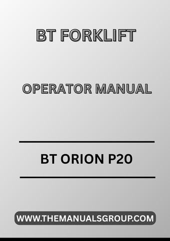 Enhance your operational efficiency with the BT Forklift Truck BT Orion P20 Operator Manual, now available in a convenient PDF format. This comprehensive guide is designed to provide you with all the essential information needed to operate and maintain your forklift safely and effectively.