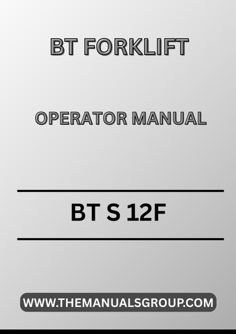 Discover the essential BT Forklift Truck BT S 12F Operator Manual, now available in a convenient PDF format. This comprehensive guide is designed to enhance your operational efficiency and ensure the safe handling of your forklift. With easy navigation and clear instructions, you can quickly access vital information whenever you need it.
