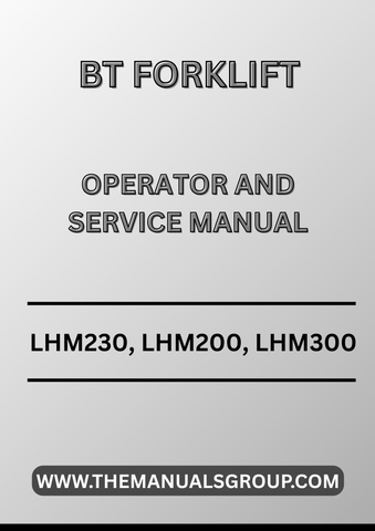 Enhance your operational efficiency with the BT Forklift Truck LHM230, LHM200, and LHM300 Operator and Service Manual. This comprehensive PDF file is designed to provide you with essential information for the safe and effective use of your forklift trucks. With detailed instructions and clear illustrations, you can easily navigate through the manual to ensure optimal performance.