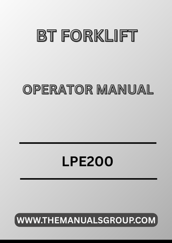 Discover the essential BT Forklift Truck LPE200 Operator Manual, now available in a convenient PDF format. This comprehensive guide is designed to enhance your operational efficiency and ensure the safe handling of your forklift. With easy navigation and clear instructions, you can quickly access vital information whenever you need it.