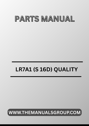 Discover the BT Forklift Truck LR7A1 (S 16D) Quality Parts Manual, a comprehensive PDF guide designed for operators and maintenance professionals. This manual provides detailed information on the essential components of the forklift, ensuring you have the knowledge needed to keep your equipment running smoothly.