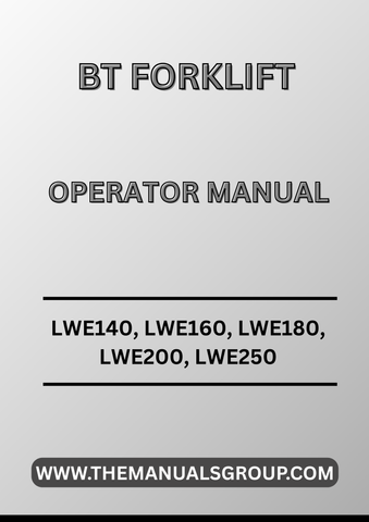 Enhance your operational efficiency with the BT Forklift Truck Operator Manual, available in a convenient PDF format. This comprehensive guide covers models LWE140, LWE160, LWE180, LWE200, and LWE250, providing essential information for safe and effective forklift operation.