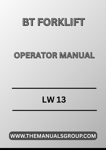 Discover the essential BT Forklift Truck LW 13 Operator Manual, now available in a convenient PDF format. This comprehensive guide is designed to enhance your operational efficiency and ensure the safe handling of your forklift. With easy navigation and clear instructions, you can quickly access vital information whenever you need it.