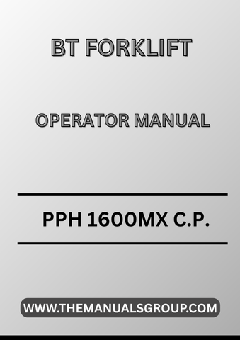 INSIDE THIS MANUAL, YOU'LL FIND DETAILED INSTRUCTIONS, SAFETY PROTOCOLS, AND TROUBLESHOOTING TIPS TAILORED SPECIFICALLY FOR THE PPH 1600MX MODEL. WHETHER YOU'RE A SEASONED OPERATOR OR NEW TO FORKLIFT HANDLING, THIS RESOURCE WILL EMPOWER YOU TO MAXIMIZE PERFORMANCE AND MINIMIZE DOWNTIME.