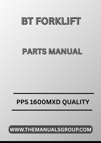 Discover the BT Forklift Truck PPS 1600MXD Quality Parts Manual, a comprehensive PDF guide designed for professionals seeking to enhance their understanding of this robust forklift model. This manual provides detailed insights into the quality parts and components that make the PPS 1600MXD a reliable choice for various industrial applications.
