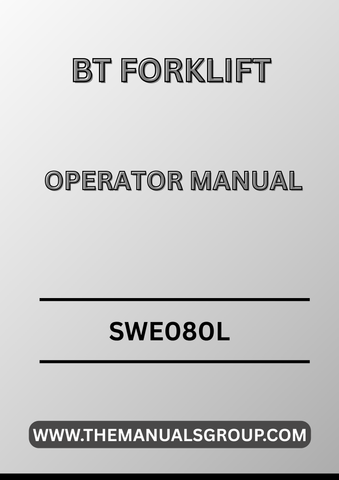 Discover the essential BT Forklift Truck SWE080L Operator Manual, now available in a convenient PDF format. This comprehensive guide is designed to enhance your operational efficiency and ensure the safe handling of your forklift. With easy navigation and clear instructions, you can quickly access vital information whenever you need it.
