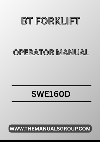 Enhance your operational efficiency with the BT Forklift Truck SWE160D Operator Manual, available in a convenient PDF format. This comprehensive guide is designed to provide you with all the essential information needed to operate and maintain your forklift safely and effectively.