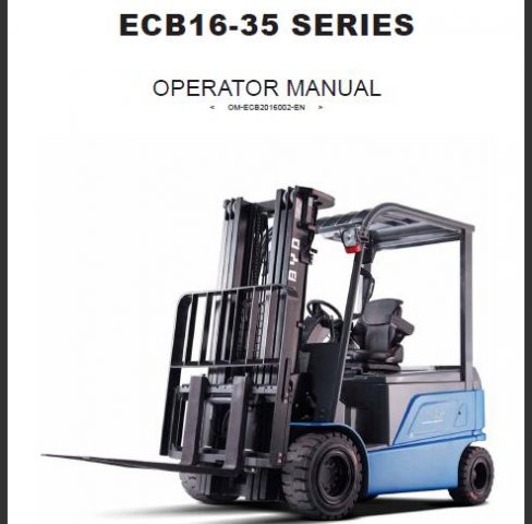 Enhance your operational efficiency with the BYD ECB16-35 Series Forklift Operator Manual, available in a convenient PDF format. This comprehensive guide is designed to provide forklift operators with essential information, ensuring safe and effective use of the ECB16-35 series models.