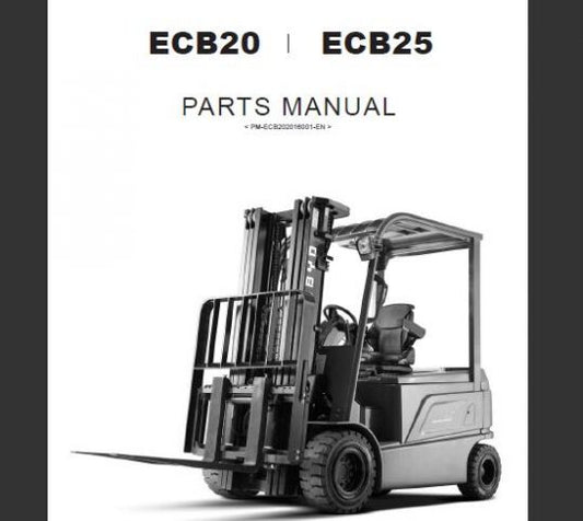 Discover the ultimate resource for maintaining your BYD ECB20 and ECB25 forklifts with our comprehensive Parts Catalog Manual. This PDF file is meticulously designed to provide you with detailed diagrams, part numbers, and specifications, ensuring you have everything you need at your fingertips for efficient repairs and maintenance.