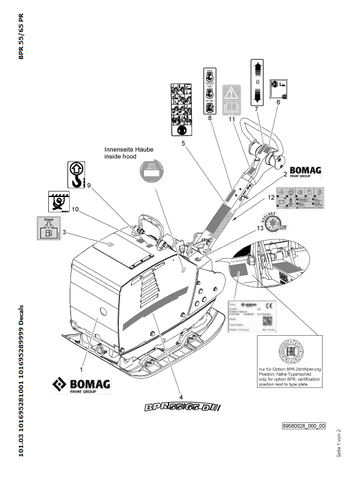 Discover quick and easy repair parts lookup for the Bomag BPR 55/65 D Reversible Vibrating Plate with the concise PDF parts catalogue manual. All serial numbers between 00825787 and 101695289999 are supported. Download now!