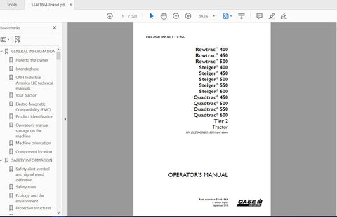 CASE IH TRACTOR ROWTRAC 400,450,500_STEIGER 400,450,500,550,600_QUADTRAC 450,500,550,600 TIER 2 51461864 OPERATOR’S MANUAL - PDF FILE