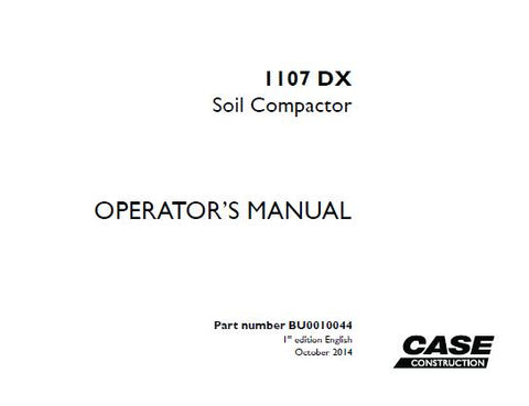 Discover the essential CASE 1107DX Soil Compactor Operator’s Manual, designed to enhance your operational efficiency and ensure optimal performance of your equipment. This comprehensive PDF file provides detailed instructions, safety guidelines, and maintenance tips tailored specifically for the CASE 1107DX model, making it an indispensable resource for operators and technicians alike.