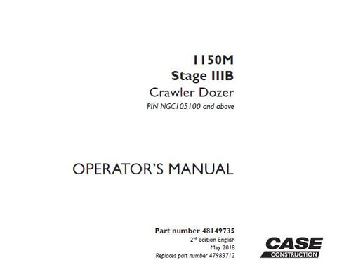 UNLOCK THE FULL POTENTIAL OF YOUR CASE 1150M STAGE IIIB CRAWLER DOZER WITH OUR COMPREHENSIVE OPERATOR’S MANUAL IN PDF FORMAT. THIS ESSENTIAL GUIDE PROVIDES DETAILED INSTRUCTIONS, MAINTENANCE TIPS, AND TROUBLESHOOTING ADVICE TO ENSURE OPTIMAL PERFORMANCE AND LONGEVITY OF YOUR EQUIPMENT.