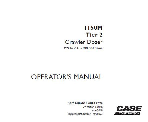 ENHANCE YOUR OPERATIONAL EFFICIENCY WITH THE CASE 1150M TIER 2 CRAWLER DOZER OPERATOR’S MANUAL, AVAILABLE AS A CONVENIENT PDF FILE. 