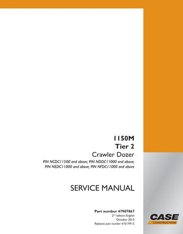 Enhance your maintenance capabilities with the CASE 1150M (Tier 2) Crawler Dozer Service Manual (Part No. 47907867) in PDF format. This comprehensive guide provides detailed insights into the operation, troubleshooting, and repair of your dozer, ensuring optimal performance and longevity. With easy navigation and clear illustrations, you can quickly find the information you need to keep your equipment running smoothly. Invest in this essential resource today and empower your team with the knowledge to tackl