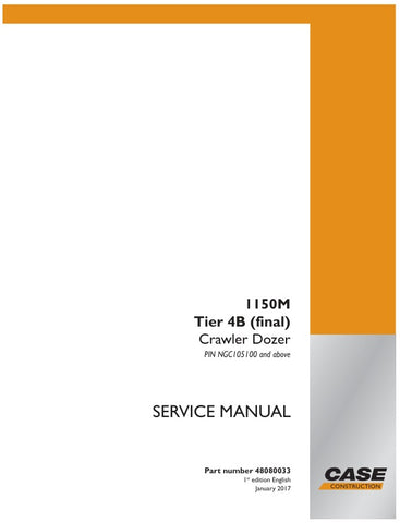 Enhance your maintenance capabilities with the CASE 1150M Tier 4B (Final) Crawler Dozer Service Manual (48080033) in PDF format. This comprehensive guide provides detailed insights into the operation, troubleshooting, and repair of your dozer, ensuring optimal performance and longevity. With easy navigation and clear illustrations, you can quickly access essential information to keep your equipment running smoothly. Invest in this invaluable resource to minimize downtime and maximize productivity on your jo