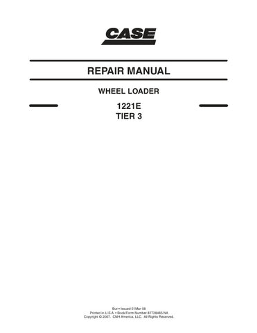 Unlock the full potential of your CASE 1221E (Tier 3) Wheel Loader with the comprehensive Service Manual (Part Number: 87728465) in PDF format. This essential guide provides detailed maintenance procedures, troubleshooting tips, and specifications to ensure your equipment operates at peak performance. With easy navigation and clear illustrations, this manual is designed for both seasoned professionals and DIY enthusiasts, making it an invaluable resource for keeping your loader in top condition. Invest in 