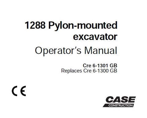 Enhance your operational efficiency with the CASE 1288 Pylon-Mounted Excavator Operator's Manual. This comprehensive PDF guide is designed to provide you with essential information and insights to maximize the performance of your excavator. Whether you're a seasoned operator or new to the machinery, this manual is an invaluable resource for understanding the features and functionalities of your equipment.