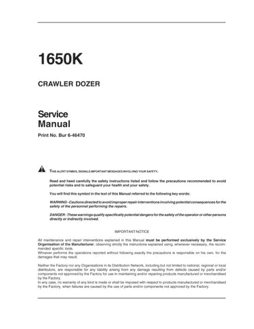 Unlock the full potential of your CASE 1650K Crawler Dozer with the comprehensive Service Manual (6-46470) in PDF format. This essential guide provides detailed instructions, schematics, and troubleshooting tips to ensure your dozer operates at peak performance. Whether you're a seasoned professional or a DIY enthusiast, this manual is your go-to resource for maintenance and repairs, helping you save time and money while extending the life of your equipment. Don't miss out on the opportunity to enhance your