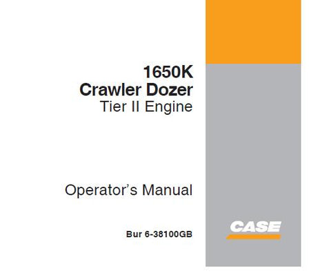 Discover the essential CASE 1650K Crawler Dozer Tier II Engine Operator’s Manual, designed to enhance your operational efficiency and ensure optimal performance. This comprehensive guide provides detailed instructions and insights tailored specifically for the CASE 1650K model, making it an indispensable resource for operators and maintenance personnel alike.