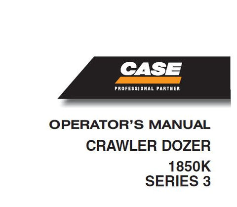 Enhance your operational efficiency with the CASE 1850K Series 3 Crawler Dozer Operator’s Manual. This comprehensive PDF guide is designed to provide you with essential information and insights to maximize the performance of your dozer. Whether you're a seasoned operator or new to the machinery, this manual is an invaluable resource for understanding the features and functionalities of your equipment.