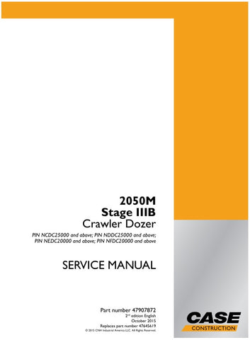 Unlock the full potential of your CASE 2050M Stage IIIB Crawler Dozer with the comprehensive Service Manual (Part Number: 47907872) in PDF format. This essential guide provides detailed insights into maintenance, troubleshooting, and repair procedures, ensuring your equipment operates at peak performance. With easy navigation and clear illustrations, this manual is designed for both seasoned professionals and DIY enthusiasts, making it an invaluable resource for keeping your dozer in top condition. Don't mi