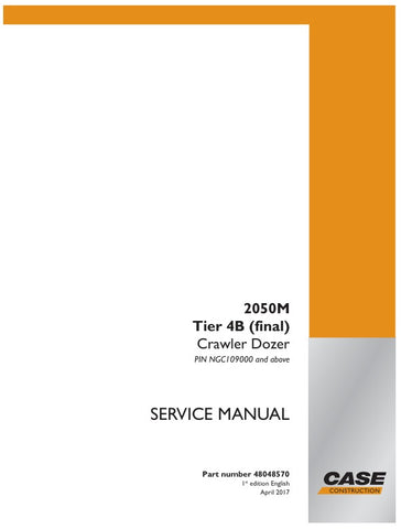 Enhance your CASE 2050M's performance and maintenance with the comprehensive Tier 4B (Final) Service Manual (48048570). This PDF file provides detailed insights and step-by-step instructions tailored for models NGC109000 and up, ensuring you have the essential information at your fingertips. With this manual, you can confidently tackle repairs and maintenance tasks, prolonging the life of your equipment and optimizing its efficiency. Don't miss out on the opportunity to keep your CASE 2050M running smoothly