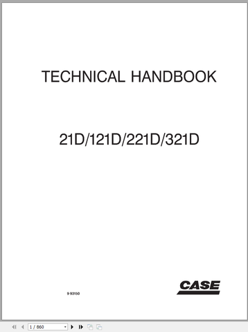 Unlock the full potential of your CASE 21D, 121D, 221D, and 321D tractors with the comprehensive Technical Handbook Manual (9-93150) in PDF format. This essential resource