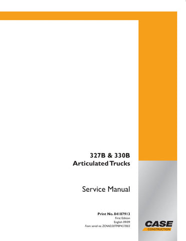 Discover the ultimate resource for maintaining your CASE 327B and 330B Articulate Tucks with the comprehensive Service Manual (Part Number: 84187913). This manual is meticulously designed to provide you with detailed instructions, diagrams, and troubleshooting tips, ensuring that you can keep your equipment running smoothly and efficiently.