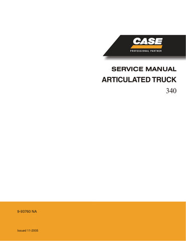 Discover the ultimate resource for maintaining your CASE 340 Articulated Truck with the comprehensive Service Manual (9-93760) in PDF format. This essential guide provides detailed instructions and specifications, ensuring you have all the information needed to keep your equipment running smoothly and efficiently.