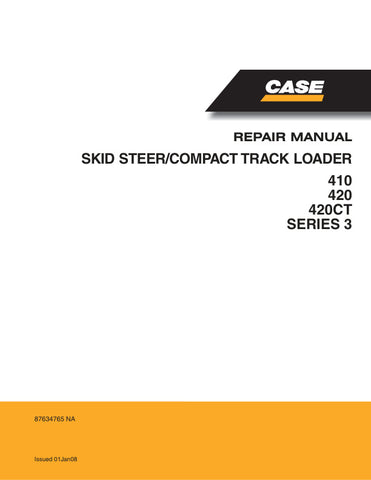 Unlock the full potential of your CASE 410, 420, and 420CT Series 3 Skid Steer with our comprehensive Repair Manual (PDF file 87634765). This essential guide provides detailed schematics, troubleshooting tips, and step-by-step repair instructions, ensuring you can maintain and repair your equipment with confidence. Whether you're a seasoned mechanic or a DIY enthusiast, this manual is designed to save you time and money, helping you keep your skid steer in peak operating condition. Don't let minor issues sl