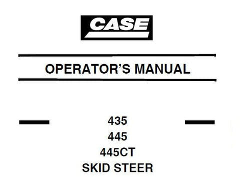 ENHANCE YOUR OPERATIONAL EFFICIENCY WITH THE CASE 435, 445, AND 445CT SKID STEER OPERATOR’S MANUAL IN PDF FORMAT.