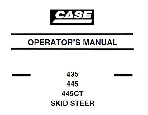 Discover the essential CASE 435, 445, and 445CT Skid Steer Operator's Manual, designed to enhance your operational efficiency and safety. This comprehensive PDF file serves as your go-to resource for understanding the features and functionalities of your skid steer, ensuring you get the most out of your equipment.