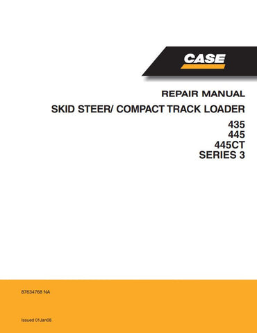 Discover the ultimate resource for maintaining your CASE 435, 445, and 445CT track loaders with the comprehensive Repair Manual (Part Number: 87634768). This manual is meticulously designed to provide you with detailed instructions, diagrams, and troubleshooting tips, ensuring that you can keep your equipment running smoothly and efficiently.