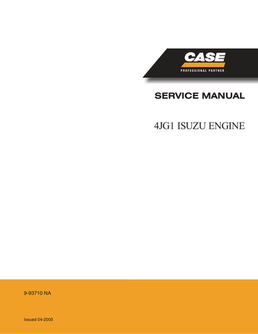 Unlock the full potential of your CASE 4JG1 Isuzu Engine Loader with our comprehensive service manual (9-93710) in PDF format. This essential guide provides detailed instructions, diagrams, and troubleshooting tips to ensure optimal performance and longevity of your equipment. Whether you're a seasoned mechanic or a DIY enthusiast, this manual is designed to simplify maintenance and repairs, saving you time and money. Invest in your machinery's efficiency and reliability today!