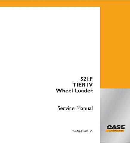 Enhance your maintenance capabilities with the CASE 521F (Tier IV) Wheel Loader Service Manual (Part No. 84581916A) in PDF format. This comprehensive guide provides detailed insights into the operation, troubleshooting, and repair of your wheel loader, ensuring optimal performance and longevity. With easy navigation and clear illustrations, you can quickly access essential information to keep your equipment running smoothly. Invest in this invaluable resource today and empower your team with the knowledge 
