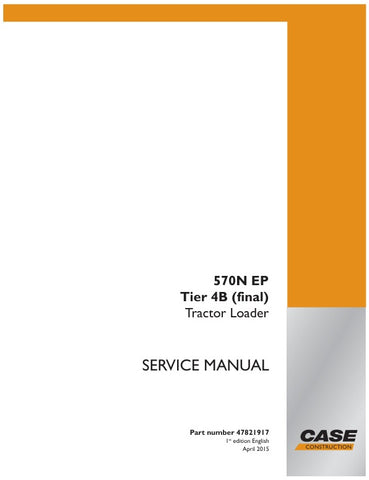 Unlock the full potential of your CASE 570N EP Tier 4B (Final) Tractor Loader with the comprehensive Service Manual (Part Number: 47821917) in PDF format. This essential guide provides detailed insights into maintenance, troubleshooting, and repair procedures, ensuring your equipment operates at peak performance. With easy navigation and clear illustrations, you can quickly find the information you need to keep your tractor loader running smoothly and efficiently. Invest in this invaluable resource today an