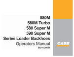 Discover the ultimate resource for your CASE 580M, 580M Turbo, 580 Super M, and 590 Super M Series Loader Backhoes with our comprehensive Operator's Manual in PDF format. This essential guide is designed to enhance your operational efficiency and ensure you get the most out of your equipment.