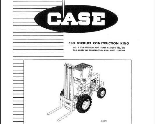 Discover the ultimate resource for your CASE 580 Construction King Forklift with our comprehensive Parts Catalog Manual in PDF format. This essential guide provides detailed diagrams and part numbers, ensuring you can easily identify and source the components you need for maintenance and repairs.