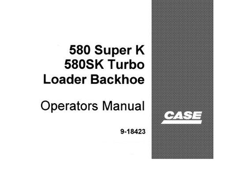 Enhance your operational efficiency with the CASE 580 Super K 580SK Turbo Loader Backhoe Operator's Manual. This comprehensive PDF guide is designed to provide you with essential information and insights to maximize the performance of your backhoe loader.