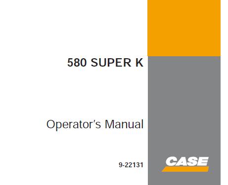 UNLOCK THE FULL POTENTIAL OF YOUR CASE 580 SUPER K LOADER BACKHOE WITH OUR COMPREHENSIVE OPERATOR’S MANUAL IN PDF FORMAT. THIS ESSENTIAL GUIDE PROVIDES DETAILED INSTRUCTIONS, MAINTENANCE TIPS, AND OPERATIONAL INSIGHTS TO ENSURE YOU MAXIMIZE EFFICIENCY AND SAFETY WHILE USING YOUR EQUIPMENT.