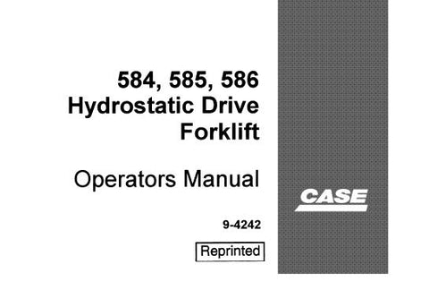 ENHANCE YOUR OPERATIONAL EFFICIENCY WITH THE CASE 584, 585, 586 HYDROSTATIC DRIVE FORKLIFT OPERATORS MANUAL IN PDF FORMAT.