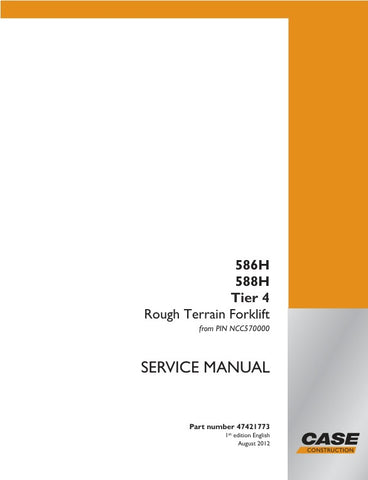 Discover the comprehensive CASE 586H and 588H Tier 4 Service Manual (NCC570000) in a convenient PDF format. This essential resource, with the part number 47421773, provides detailed insights into maintenance, troubleshooting, and repair procedures specifically designed for your CASE equipment. Ensure optimal performance and longevity of your machinery with this user-friendly guide, perfect for both seasoned professionals and newcomers alike. Don't miss out on the opportunity to enhance your operational effi