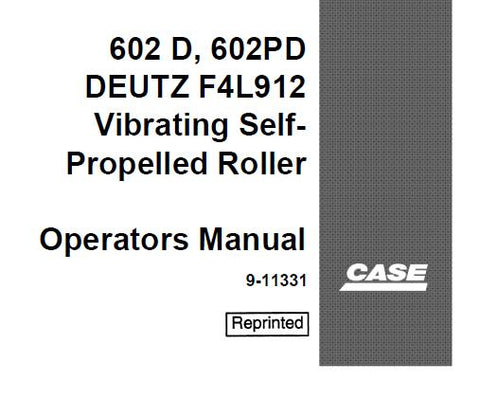 Discover the essential CASE 602D and 602PD Deutz F4L912 Vibrating Self-Propelled Roller Operator’s Manual, available in a convenient PDF format. This comprehensive guide is designed to enhance your operational efficiency and ensure optimal performance of your roller.